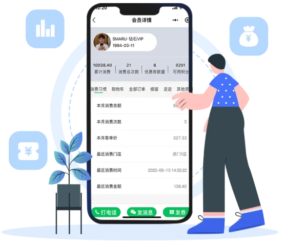 易售乐企业微信导购会员标签界面